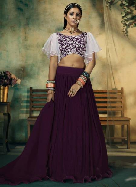 Purple Colour SHREEMATEE AAHANA New Designer Fancy Party Wear Lahenga Choli Colllection 121